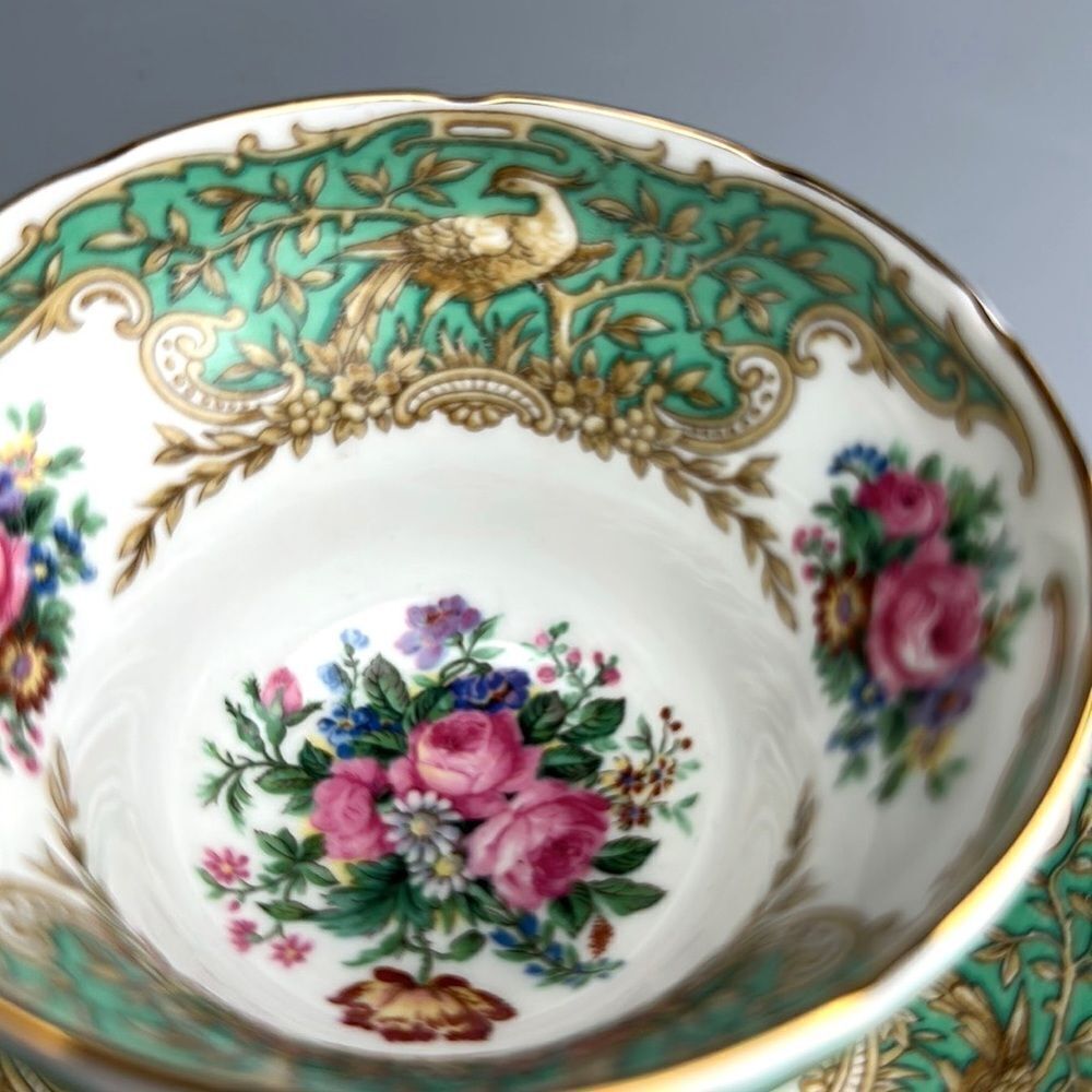 Vintage Coalport "MONTROSE Green" Tea Cup with Saucer Porcelain England - Picture 6 of 14
